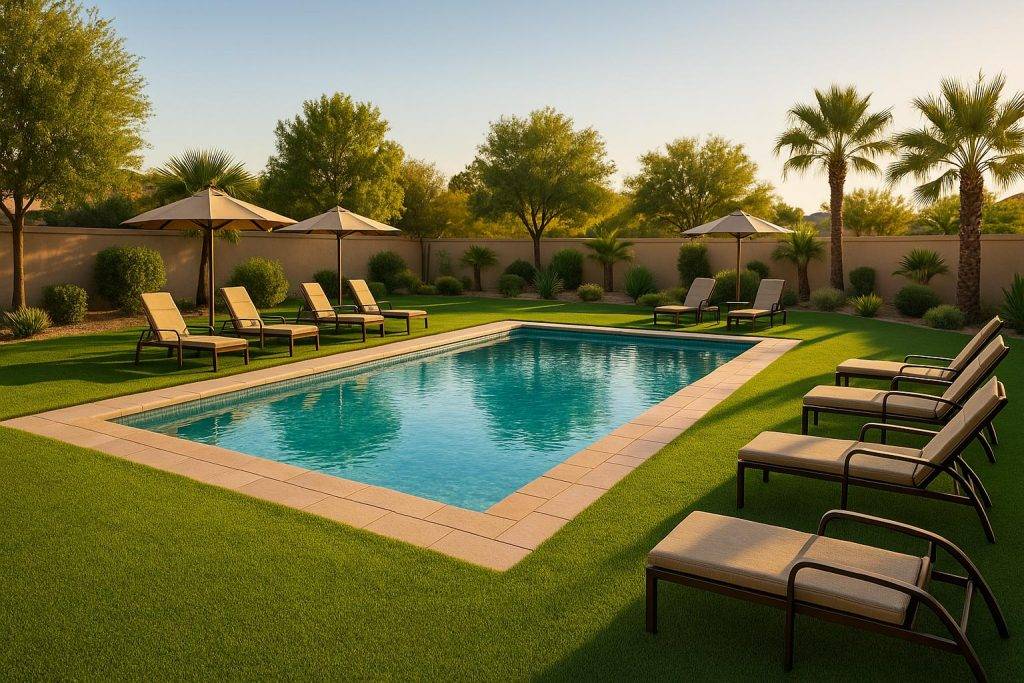Synthetic Grass Around HOA Pools
