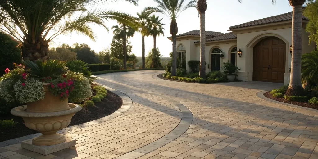 Driveway pavers installed at a home in Orange County.