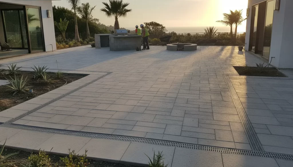 Orange County paver patio drainage planning before installation