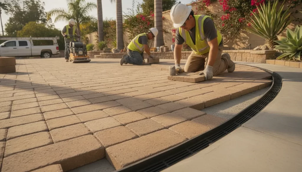 Can pavers be glued to concrete? Professional paver overlay installation